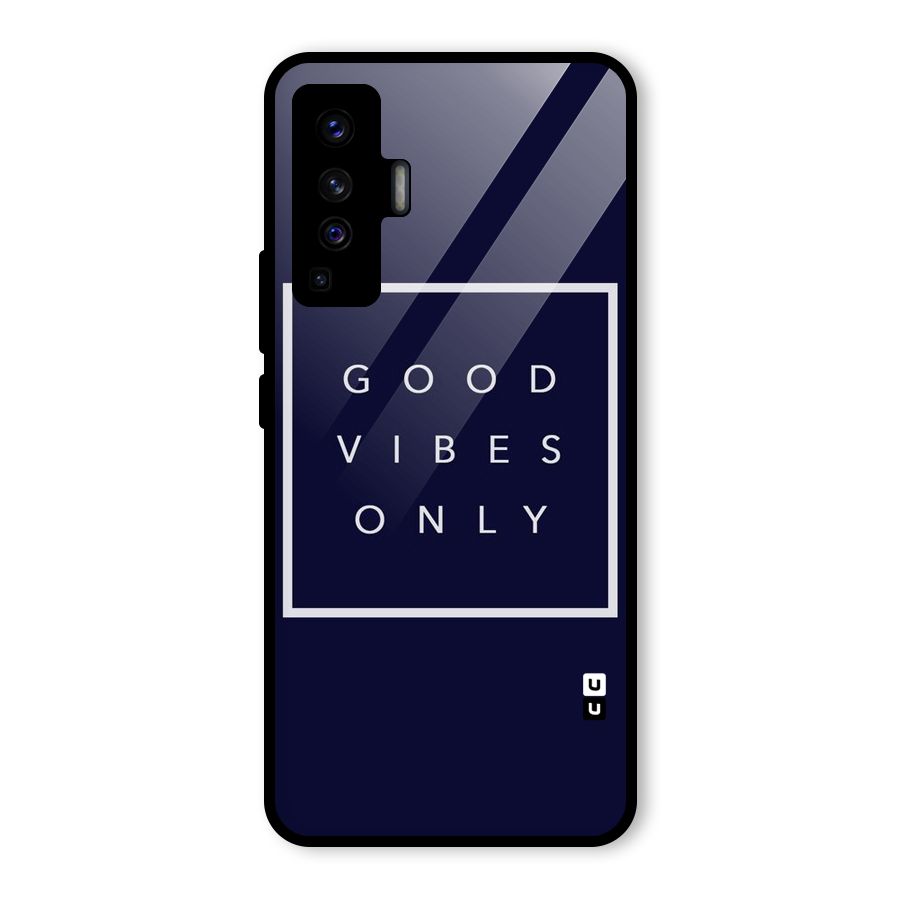 Blue White Vibes Glass Back Case for Vivo X50