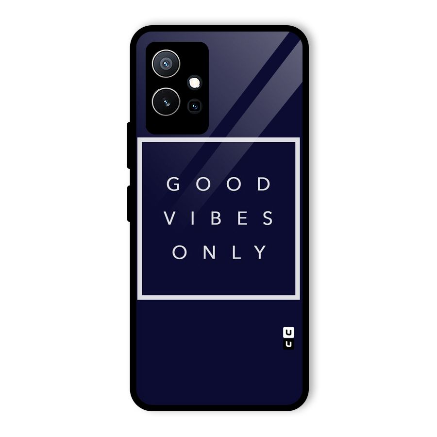 Blue White Vibes Glass Back Case for Vivo Y75 5G