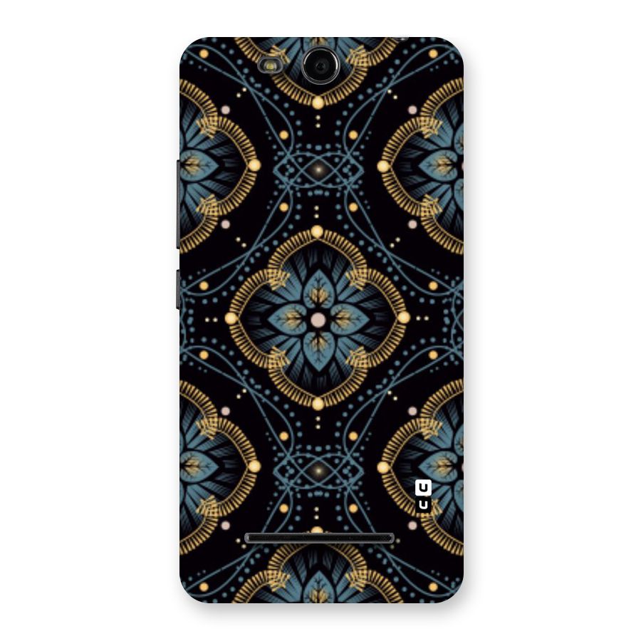 Blue With Black Flower Back Case for Micromax Canvas Juice 3 Q392