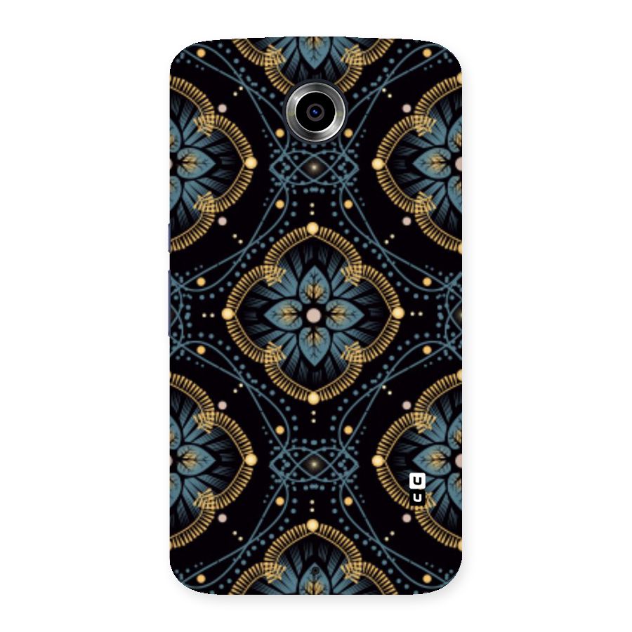 Blue With Black Flower Back Case for Nexsus 6