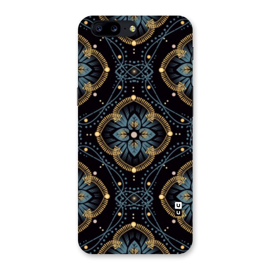 Blue With Black Flower Back Case for OnePlus 5