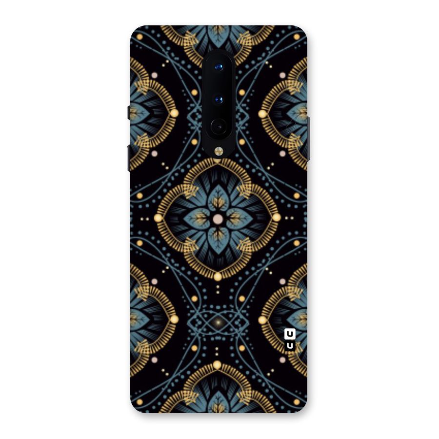Blue With Black Flower Back Case for OnePlus 8