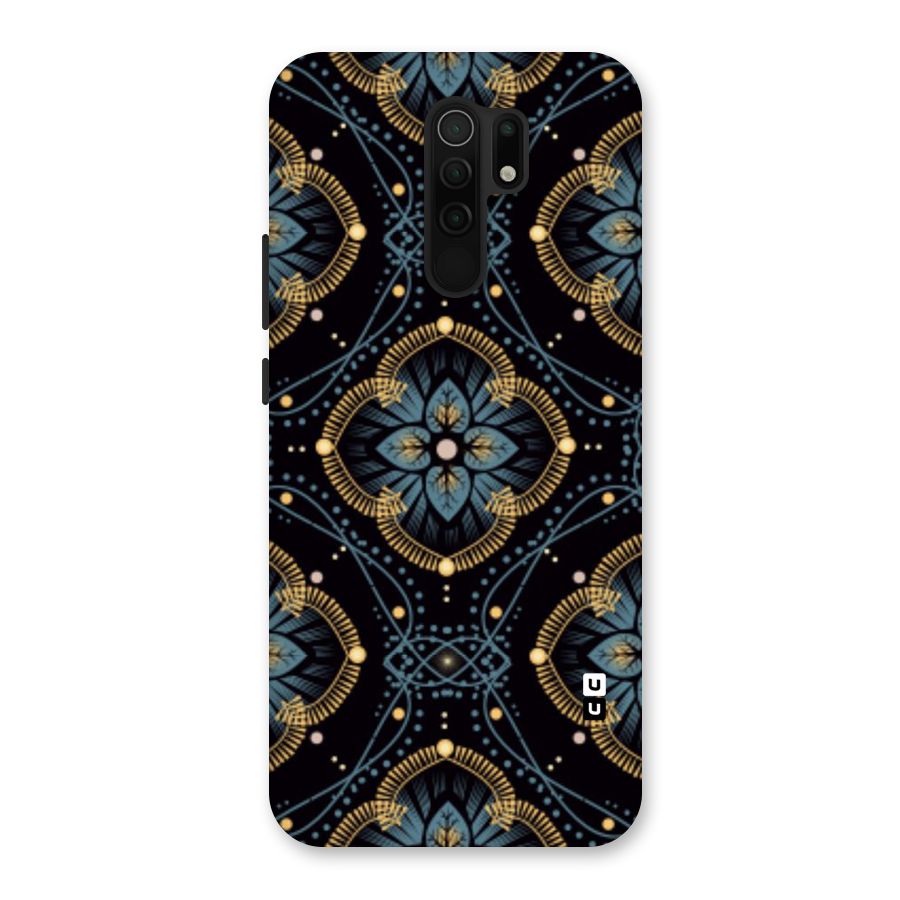 Blue With Black Flower Back Case for Poco M2