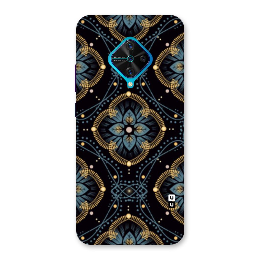 Blue With Black Flower Back Case for Vivo S1 Pro