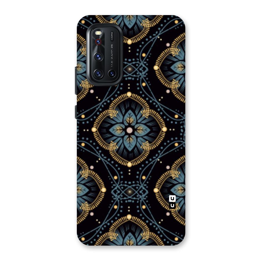 Blue With Black Flower Back Case for Vivo V19