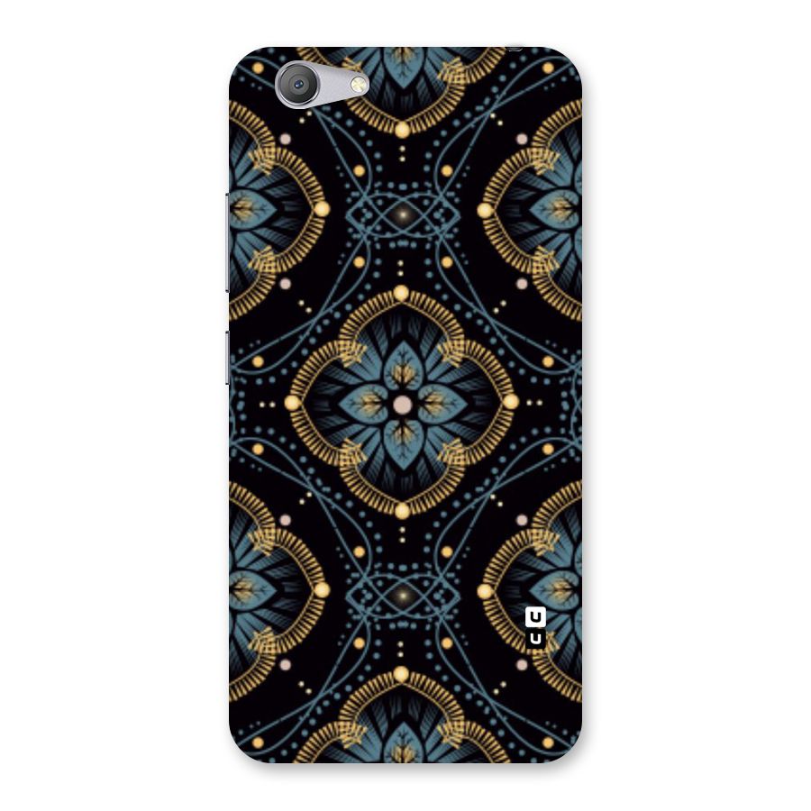 Blue With Black Flower Back Case for Vivo Y53