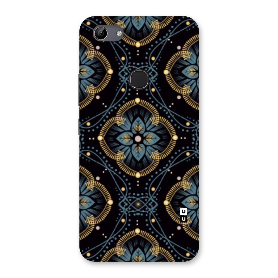 Blue With Black Flower Back Case for Vivo Y81