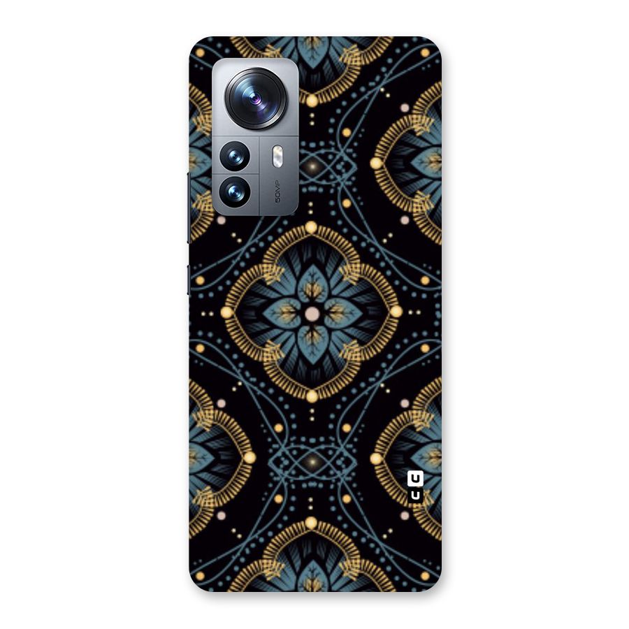 Blue With Black Flower Back Case for Xiaomi 12 Pro