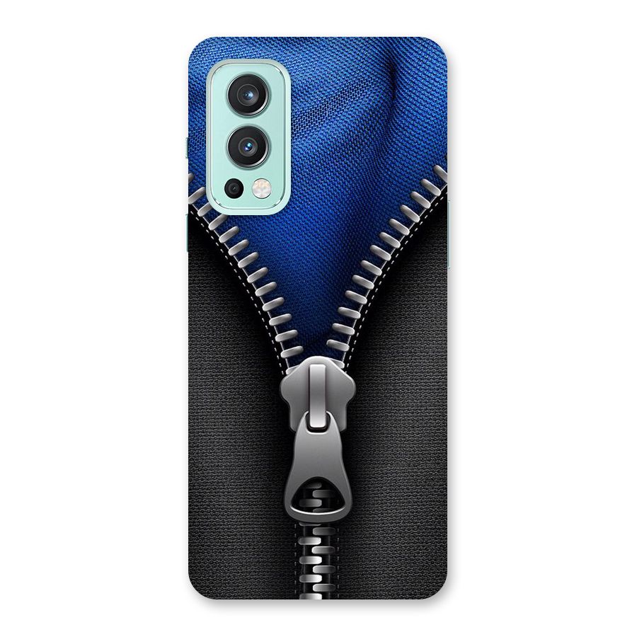 Blue Zipper Back Case for OnePlus Nord 2 5G