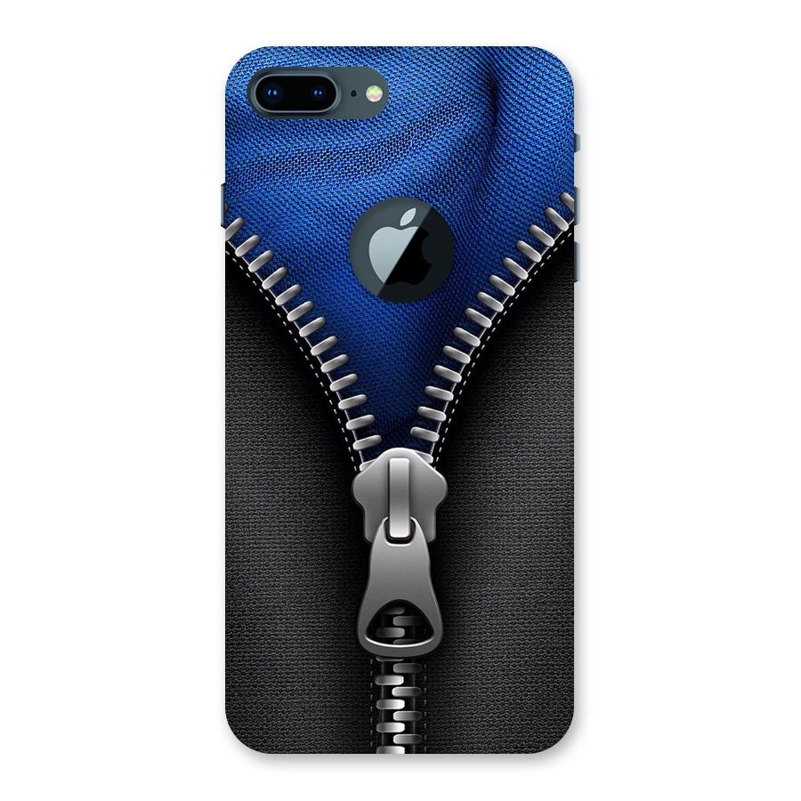Blue Zipper Back Case for iPhone 7 Plus Logo Cut