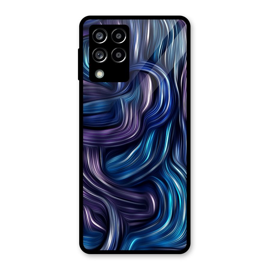 Blue and Purple Oil Paint Glass Back Case for Galaxy M53 5G