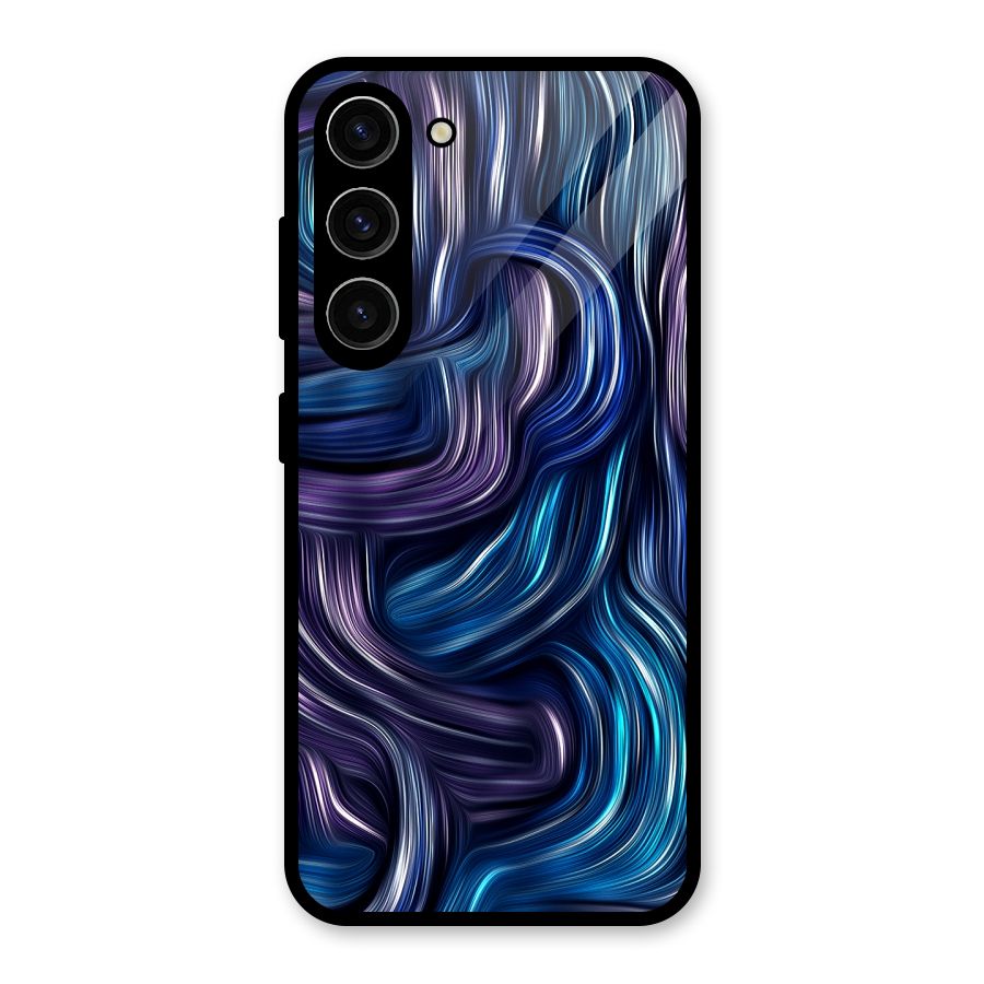 Blue and Purple Oil Paint Glass Back Case for Galaxy S23