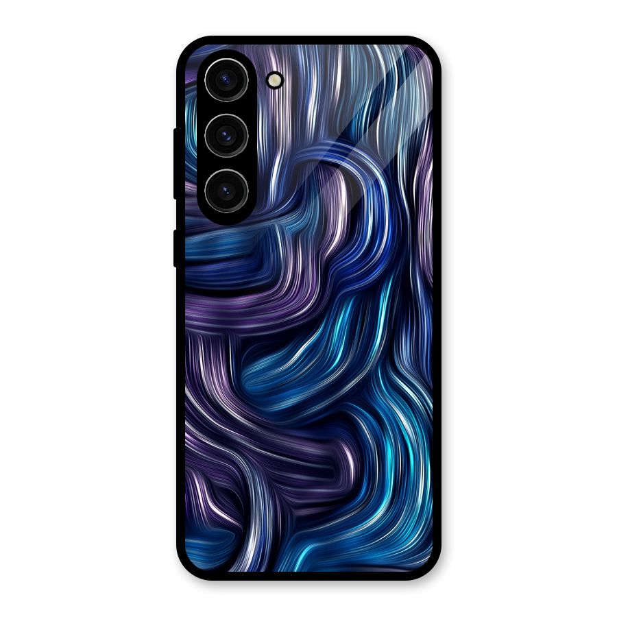 Blue and Purple Oil Paint Glass Back Case for Galaxy S23 Plus