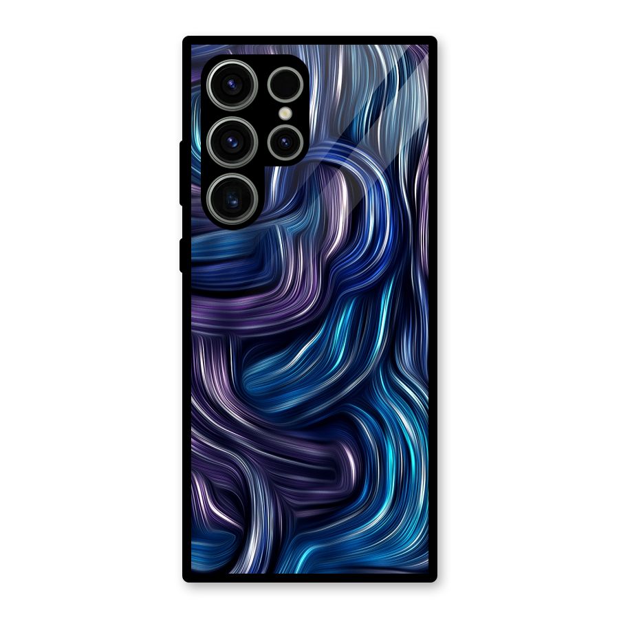 Blue and Purple Oil Paint Glass Back Case for Galaxy S23 Ultra