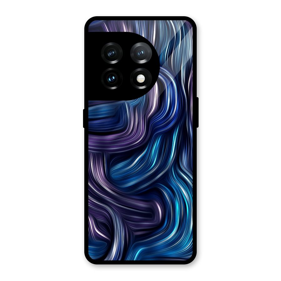 Blue and Purple Oil Paint Glass Back Case for OnePlus 11