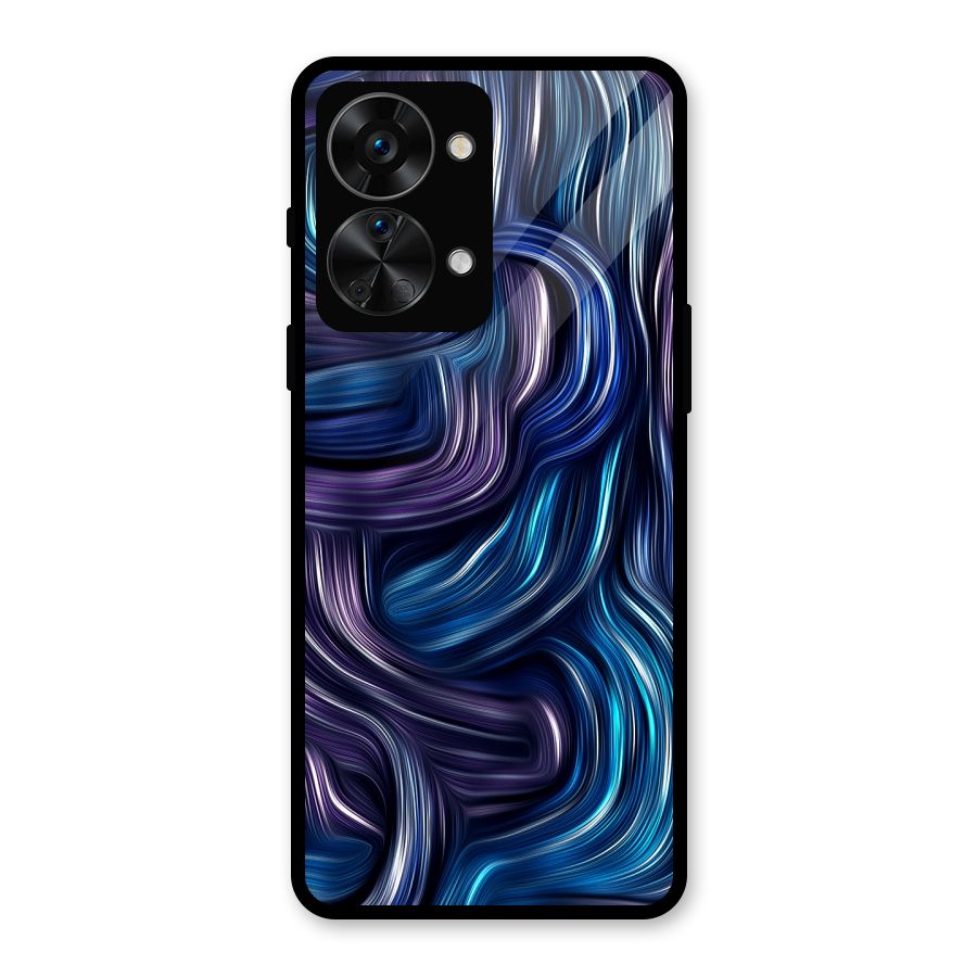 Blue and Purple Oil Paint Glass Back Case for OnePlus Nord 2T