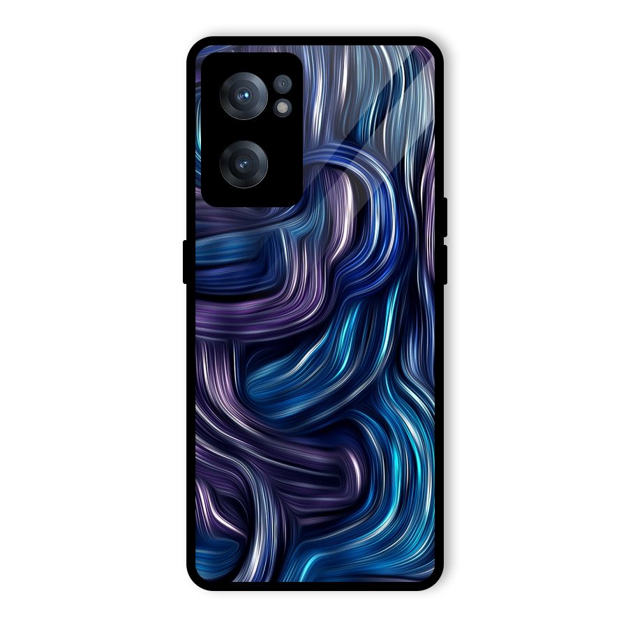 Blue and Purple Oil Paint Glass Back Case for OnePlus Nord CE 2 5G
