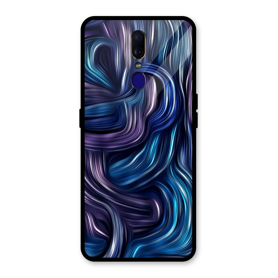 Blue and Purple Oil Paint Glass Back Case for Oppo F11