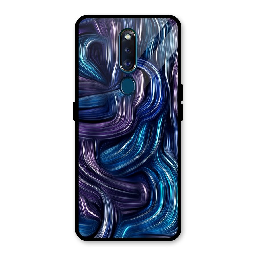 Blue and Purple Oil Paint Glass Back Case for Oppo F11 Pro