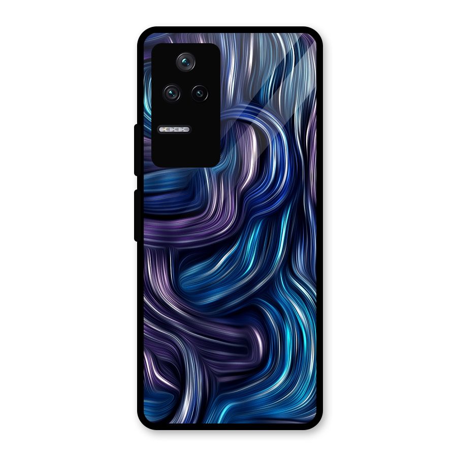 Blue and Purple Oil Paint Glass Back Case for Poco F4 5G