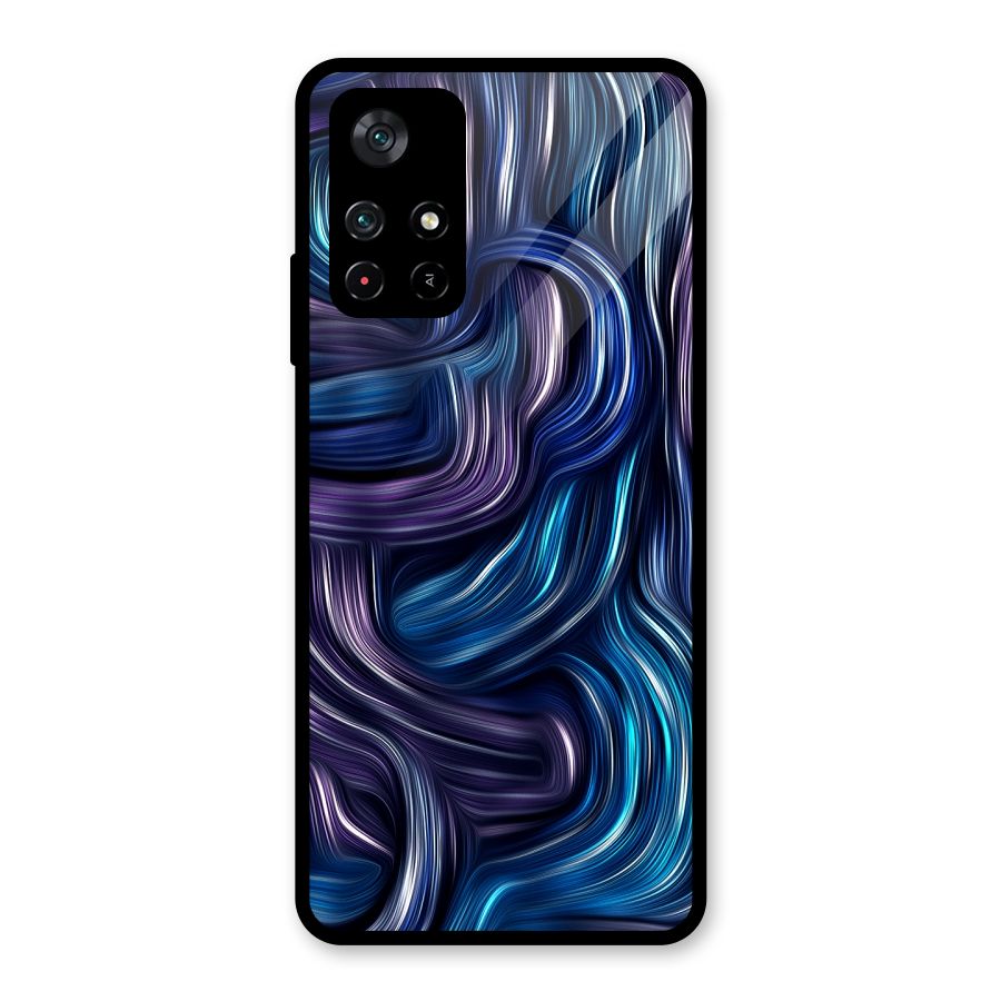 Blue and Purple Oil Paint Glass Back Case for Poco M4 Pro 5G