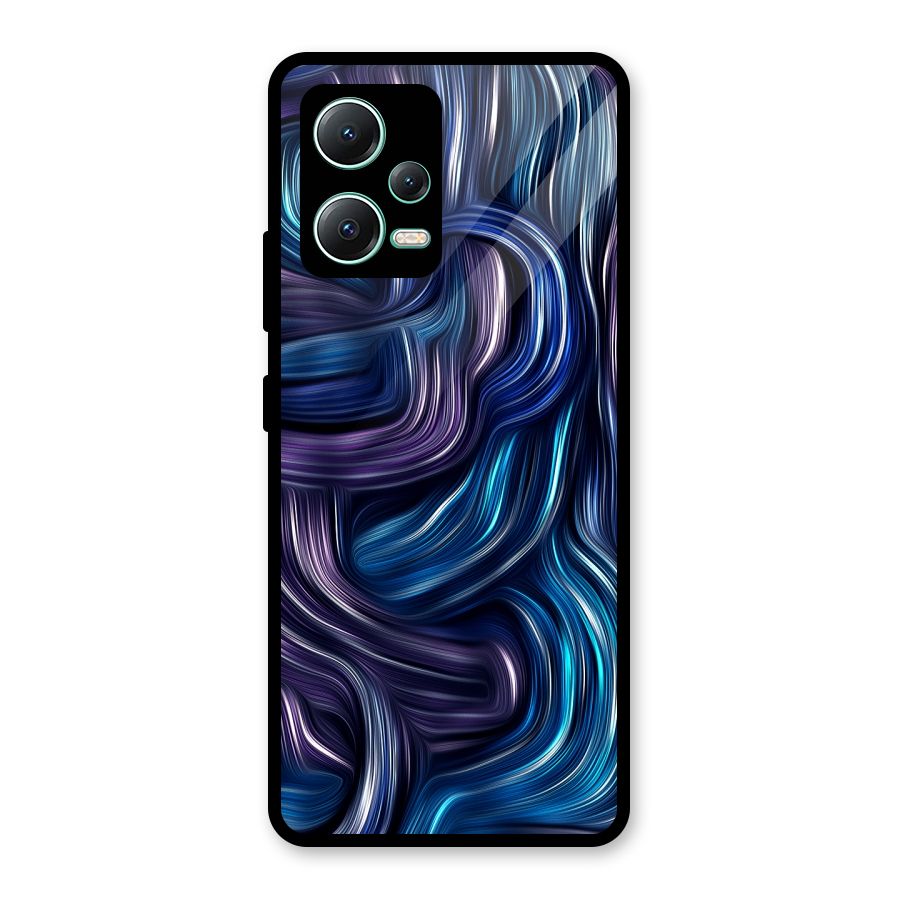 Blue and Purple Oil Paint Glass Back Case for Redmi Note 12 5G