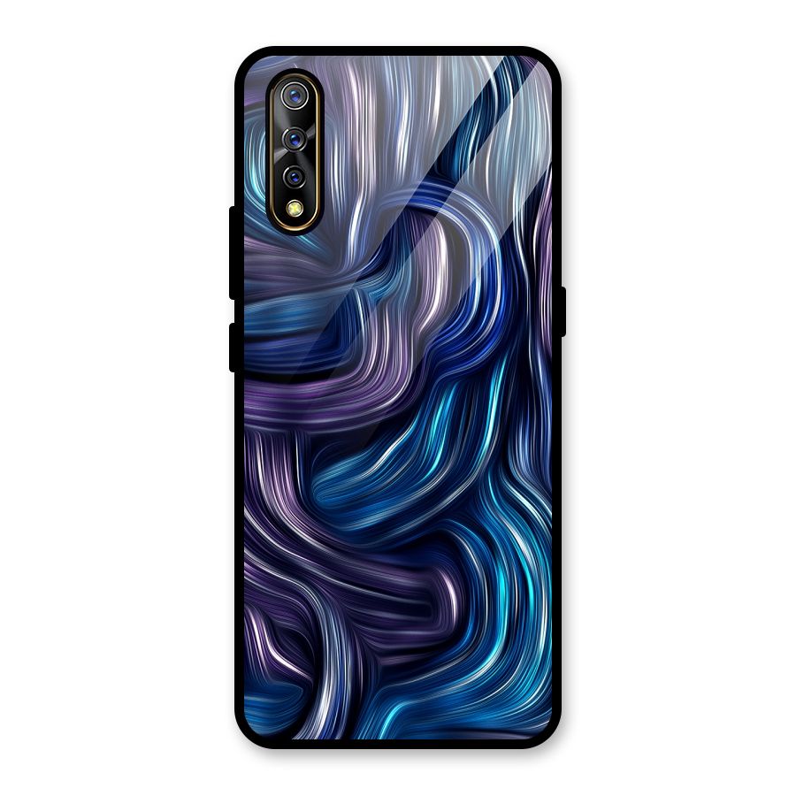 Blue and Purple Oil Paint Glass Back Case for Vivo S1