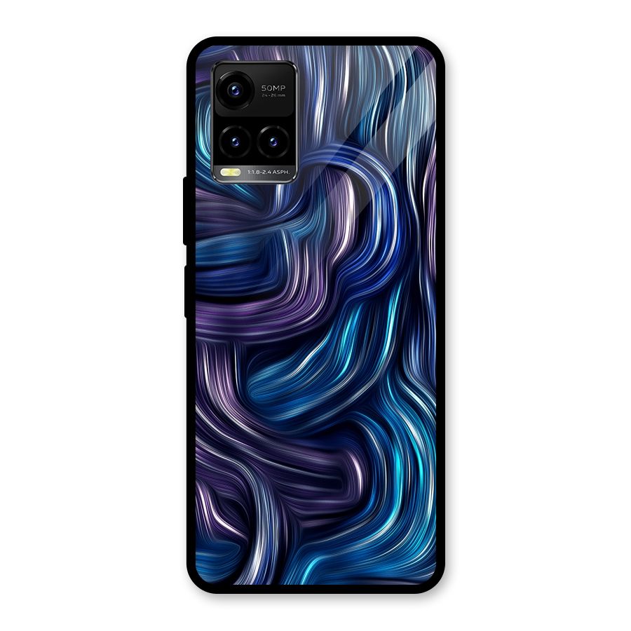 Blue and Purple Oil Paint Glass Back Case for Vivo Y21T