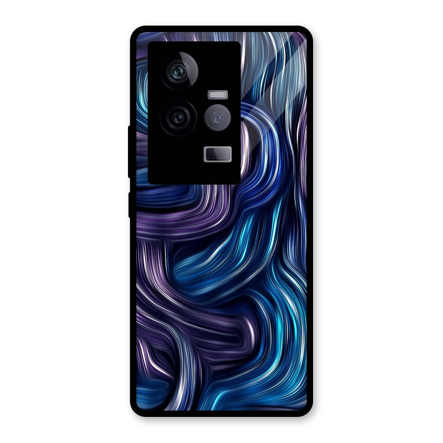 Blue and Purple Oil Paint Glass Back Case for Vivo iQOO 11 5G