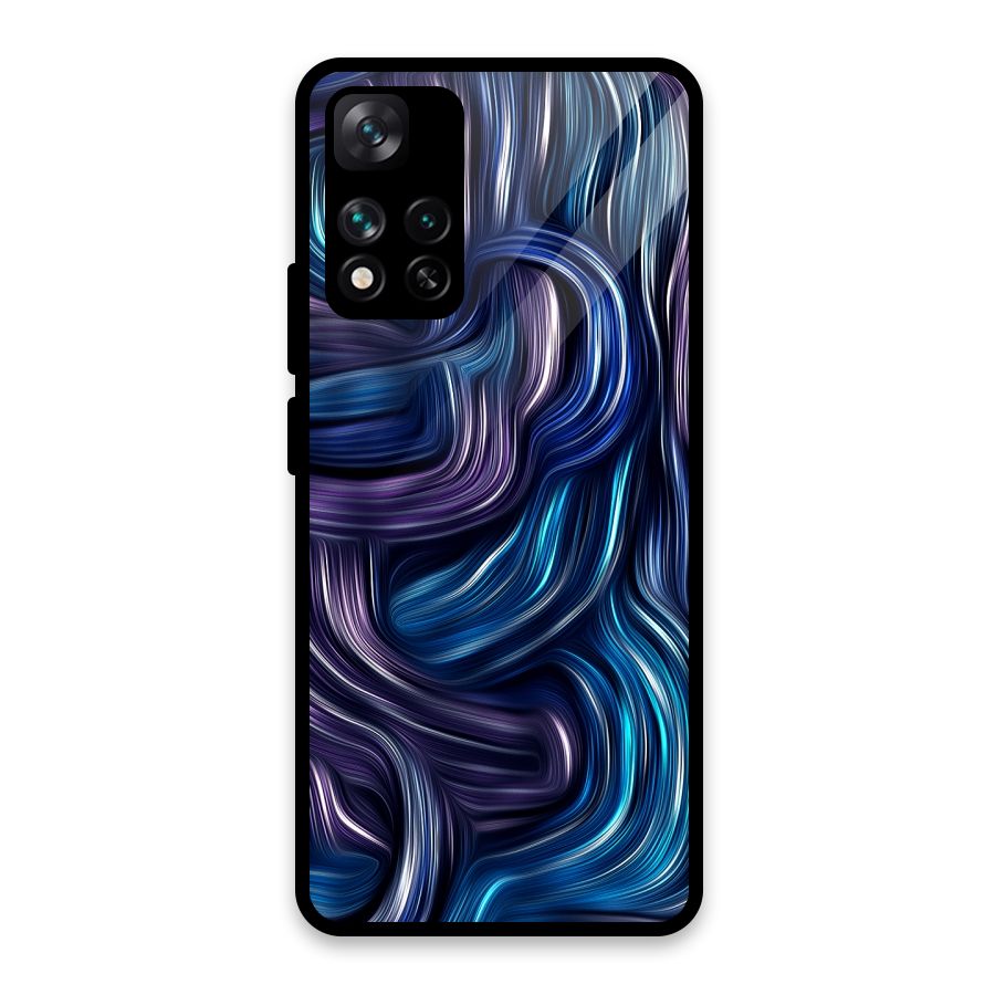 Blue and Purple Oil Paint Glass Back Case for Xiaomi 11i HyperCharge 5G