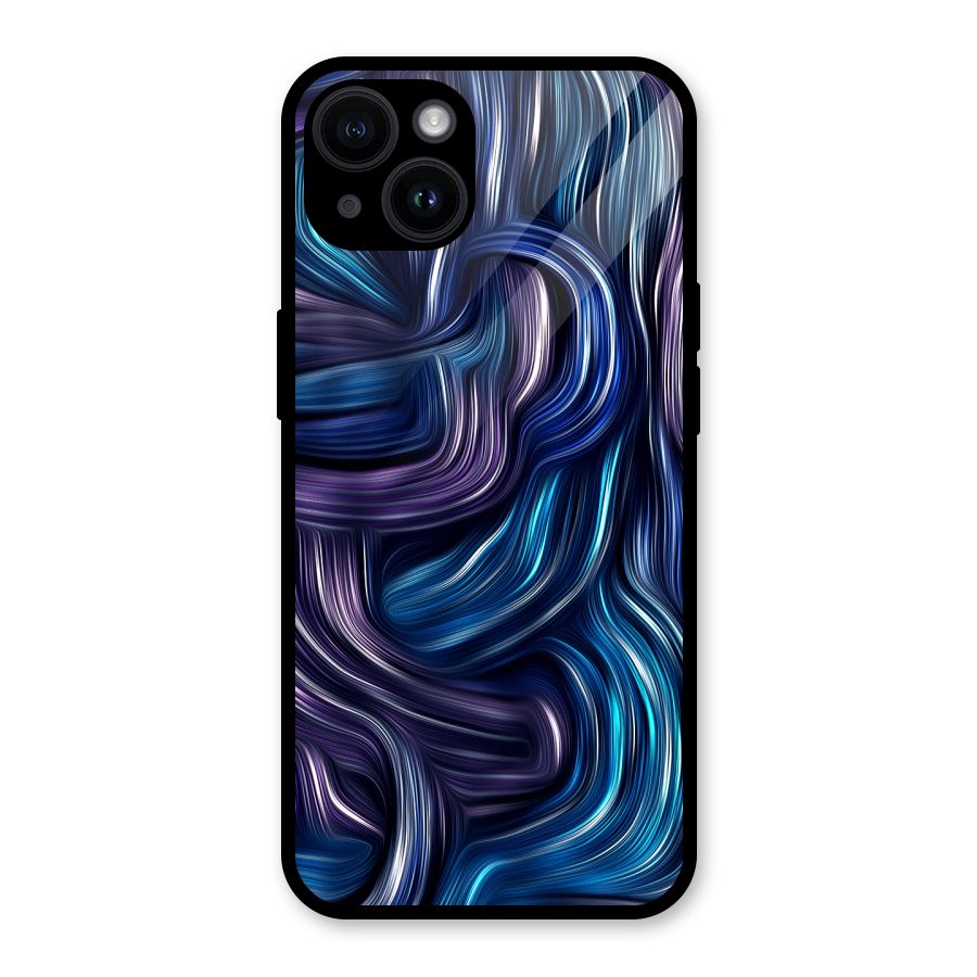 Blue and Purple Oil Paint Glass Back Case for iPhone 14
