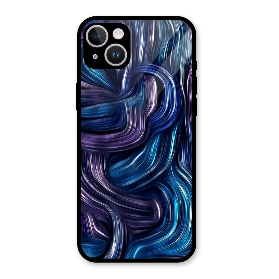 Blue and Purple Oil Paint Glass Back Case for iPhone 14 Plus