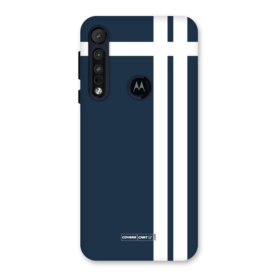 Blue and White Back Case for Motorola One Macro