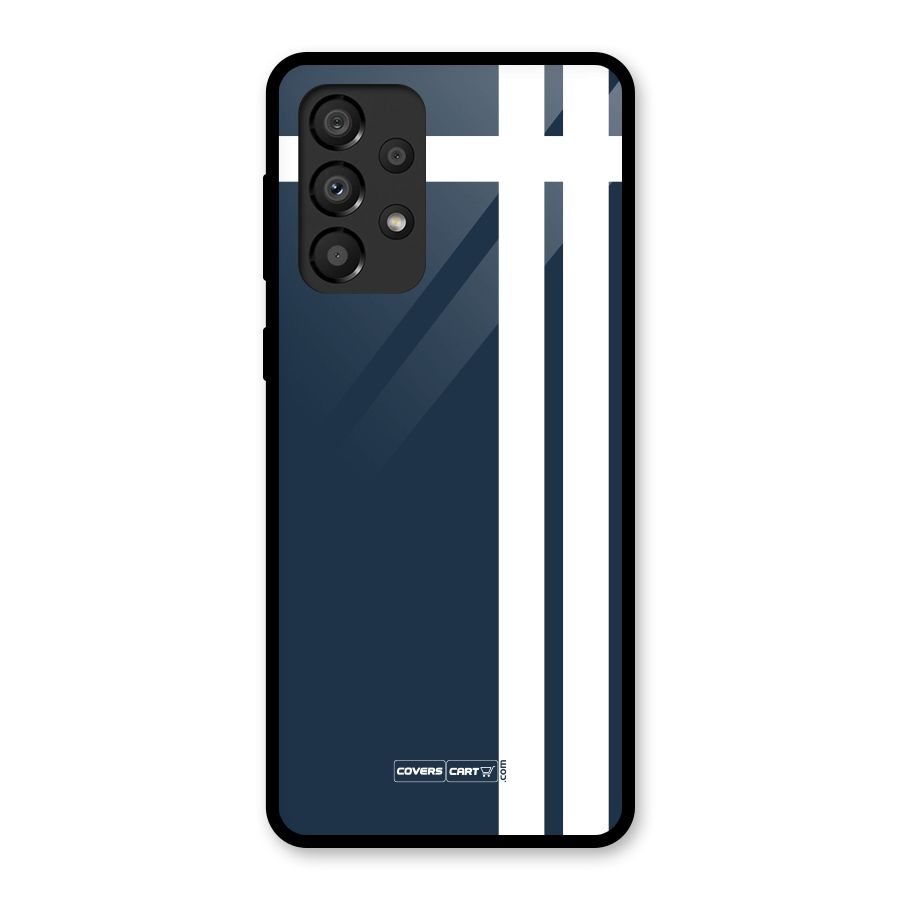 Blue and White Glass Back Case for Galaxy A33 5G
