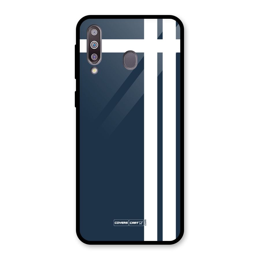 Blue and White Glass Back Case for Galaxy M30