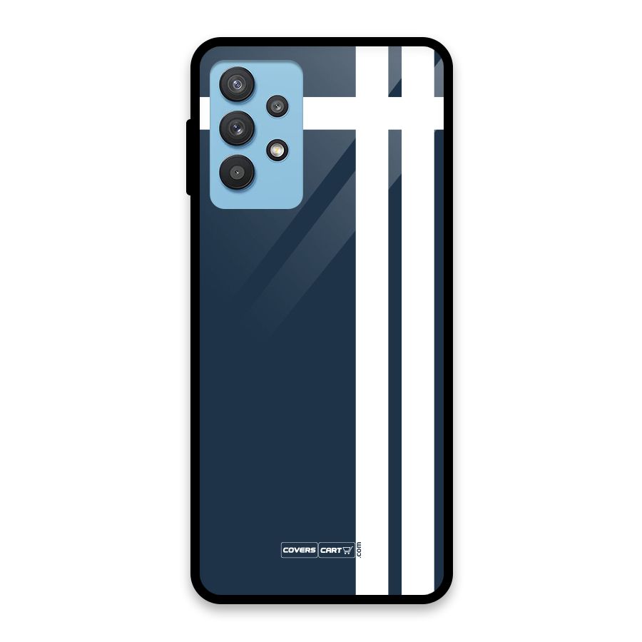 Blue and White Glass Back Case for Galaxy M32 5G