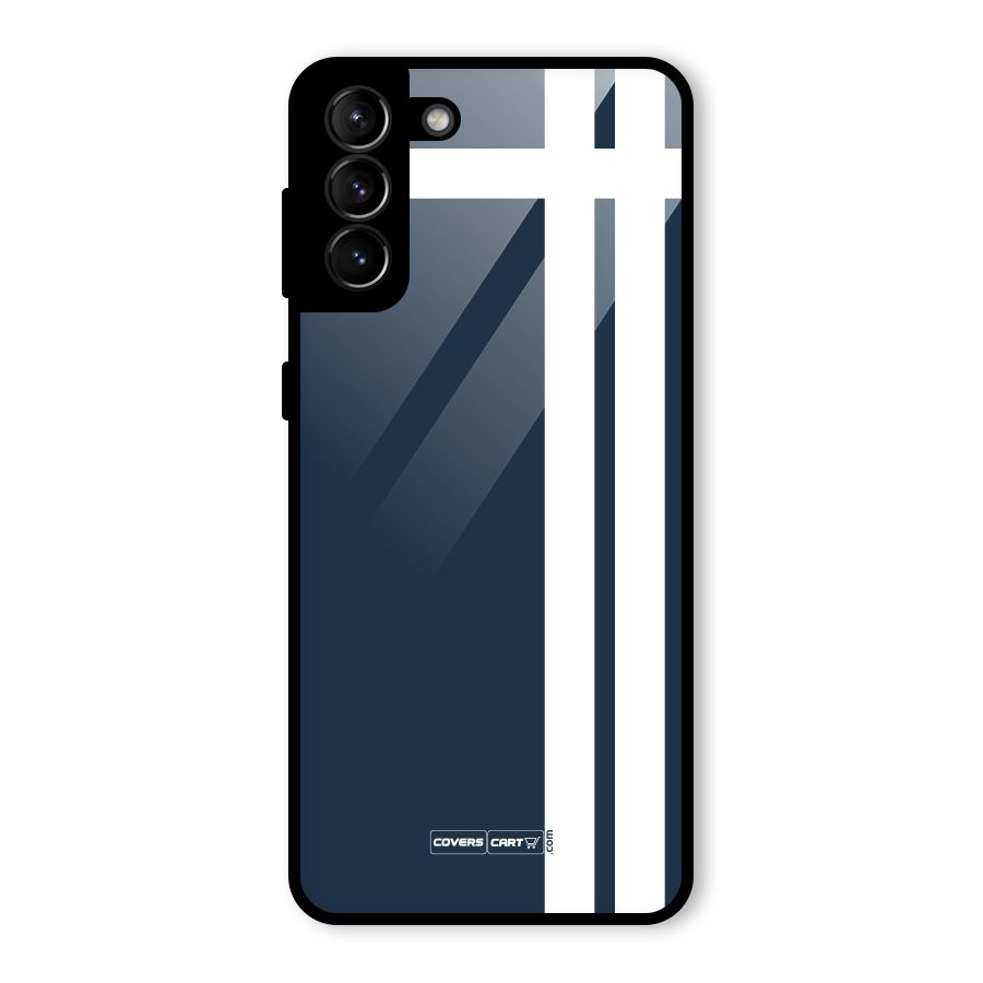 Blue and White Glass Back Case for Galaxy S21 Plus