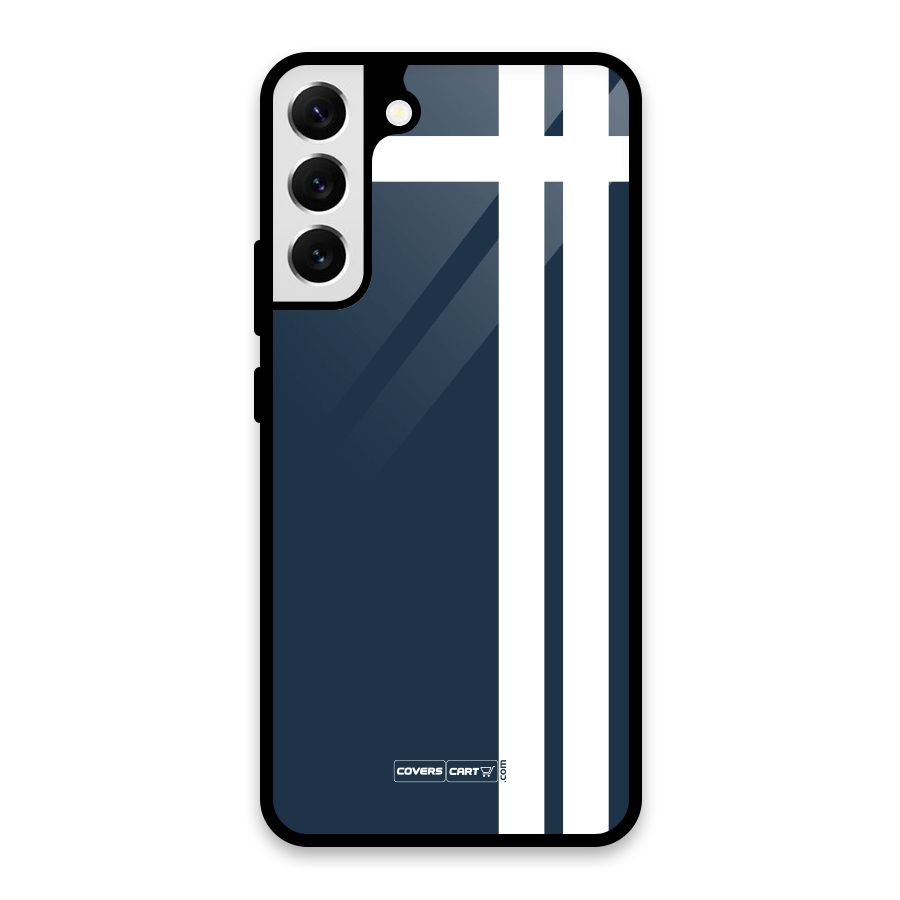 Blue and White Glass Back Case for Galaxy S22 Plus 5G