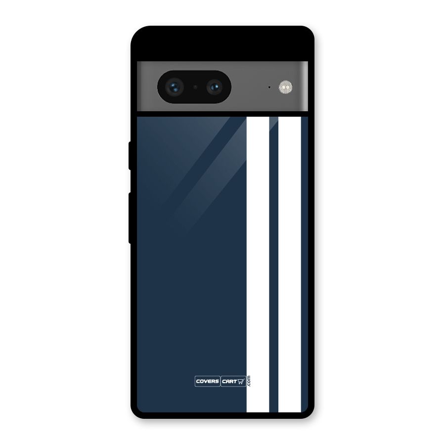 Blue and White Glass Back Case for Google Pixel 7