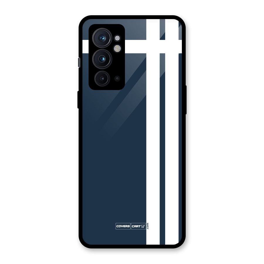 Blue and White Glass Back Case for OnePlus 9RT 5G