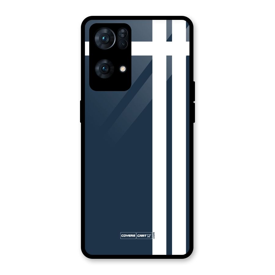 Blue and White Glass Back Case for Oppo Reno7 Pro 5G