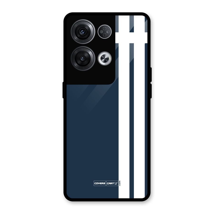 Blue and White Glass Back Case for Oppo Reno8 Pro 5G