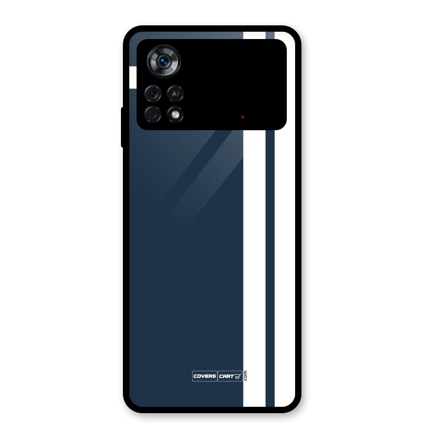 Blue and White Glass Back Case for Poco X4 Pro 5G