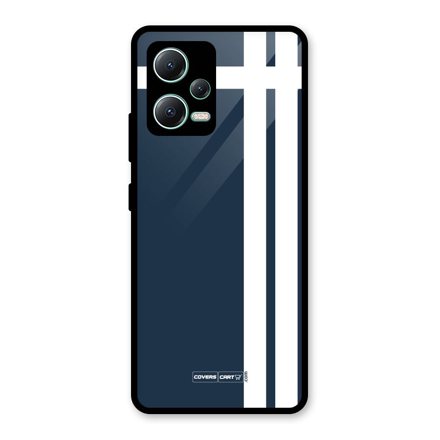 Blue and White Glass Back Case for Redmi Note 12 5G