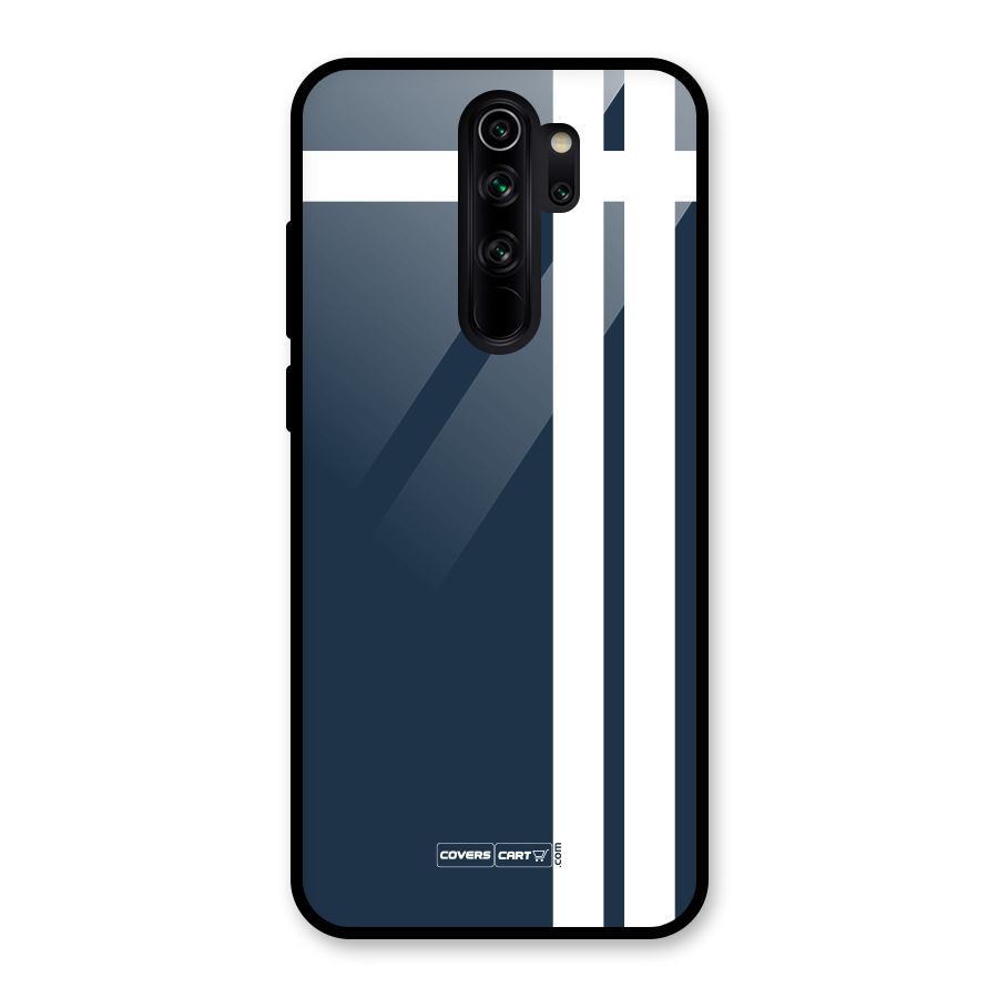 Blue and White Glass Back Case for Redmi Note 8 Pro