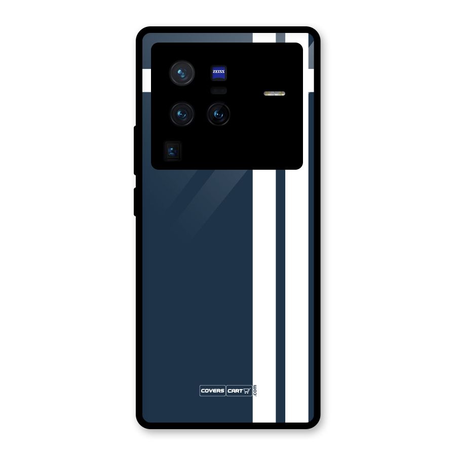 Blue and White Glass Back Case for Vivo X80 Pro