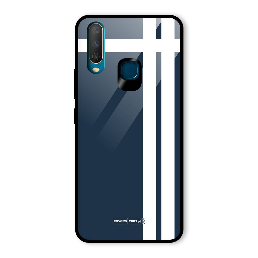 Blue and White Glass Back Case for Vivo Y17