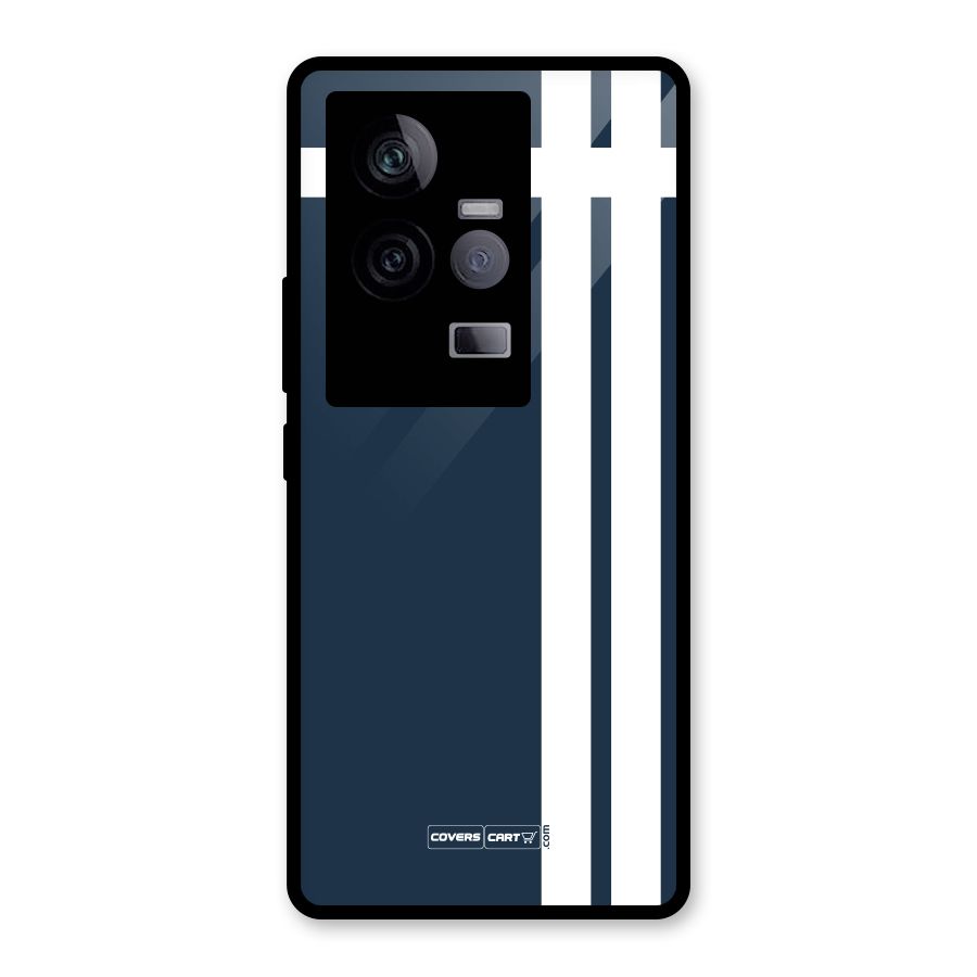 Blue and White Glass Back Case for Vivo iQOO 11 5G