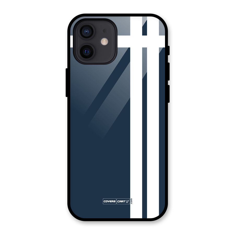 Blue and White Glass Back Case for iPhone 12