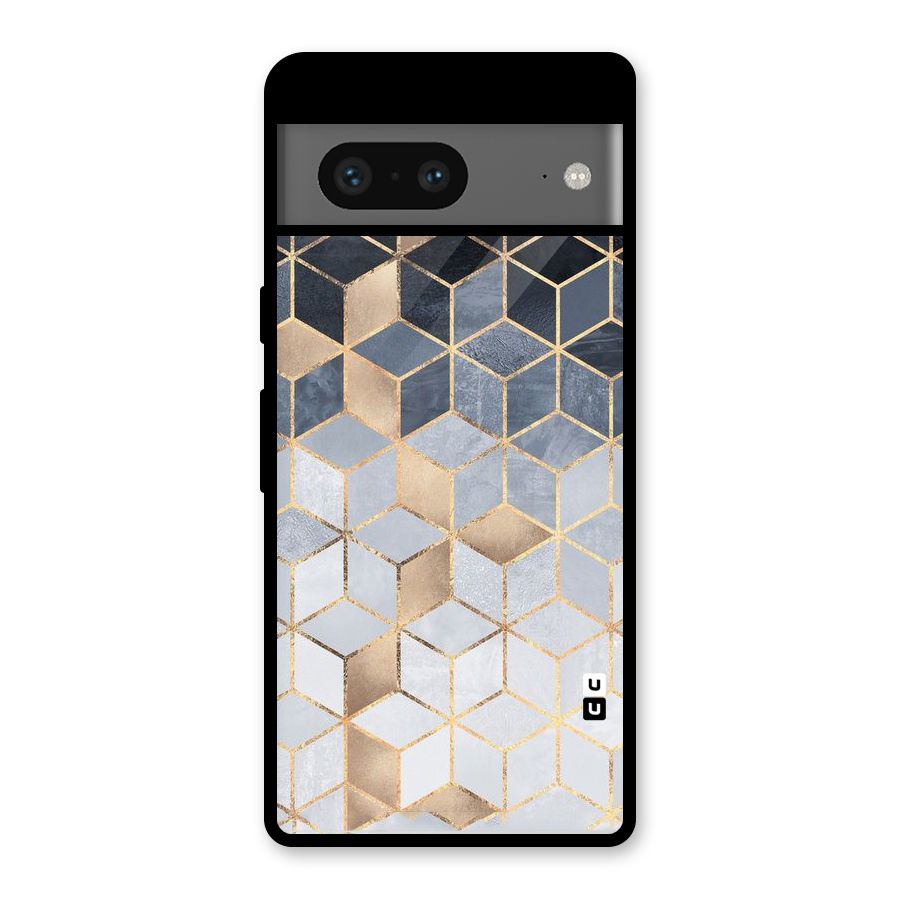 Blues And Golds Glass Back Case for Google Pixel 7
